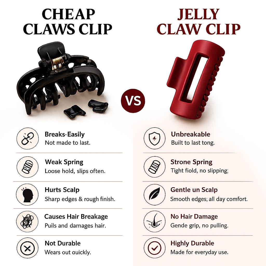 Flexible & Durable Jelly Claw Clip Pack of 6